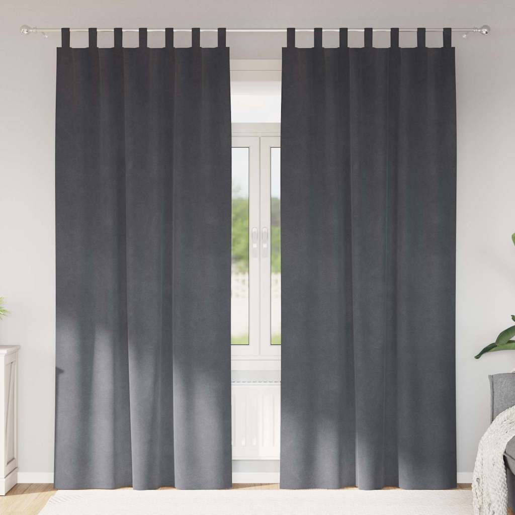 Zavjese za zamračivanje 2 pcs Svijetlo siva 140 x 245 cm Baršun