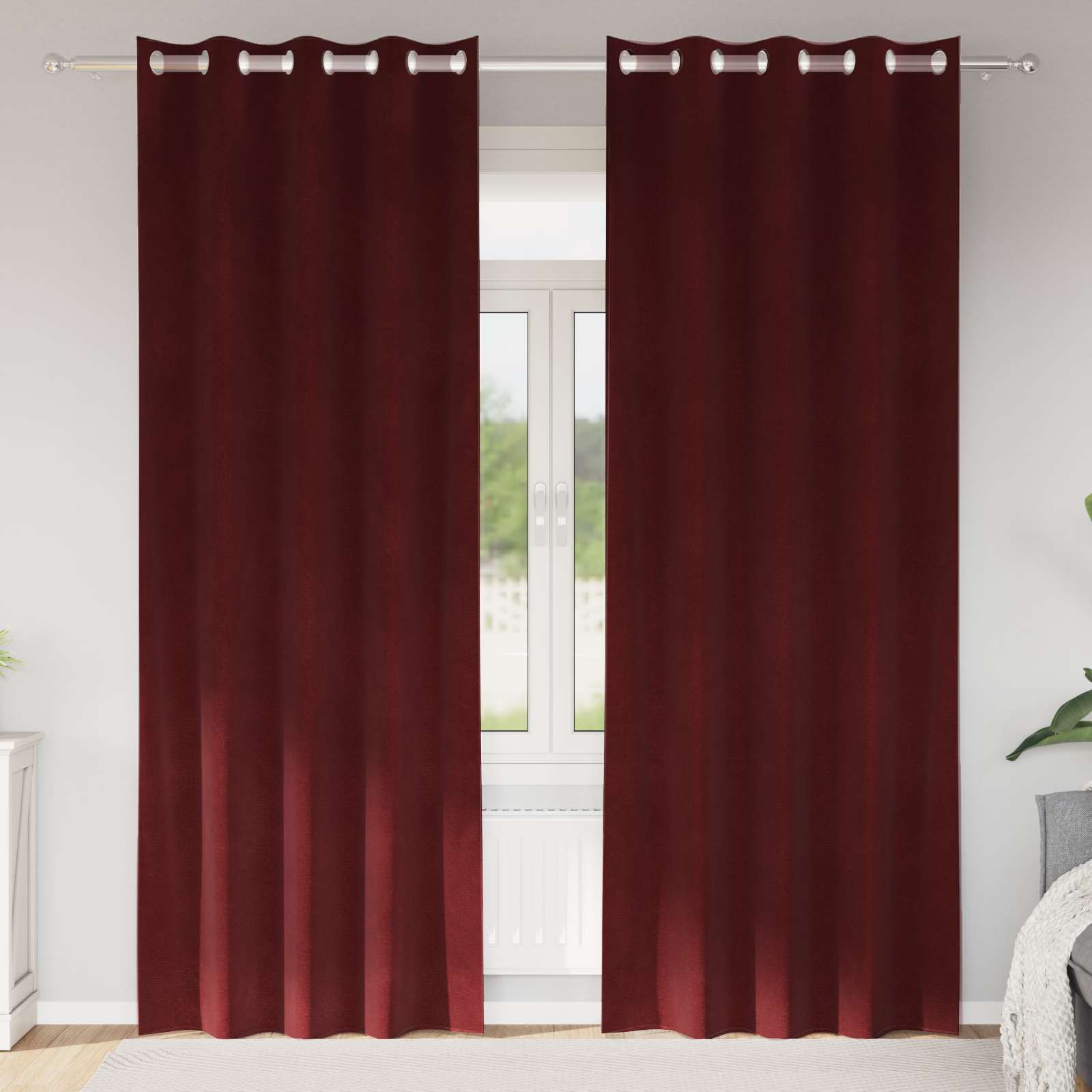 Zavjese za zamračivanje 2 pcs Vinska crvena 140 x 260 cm Baršun