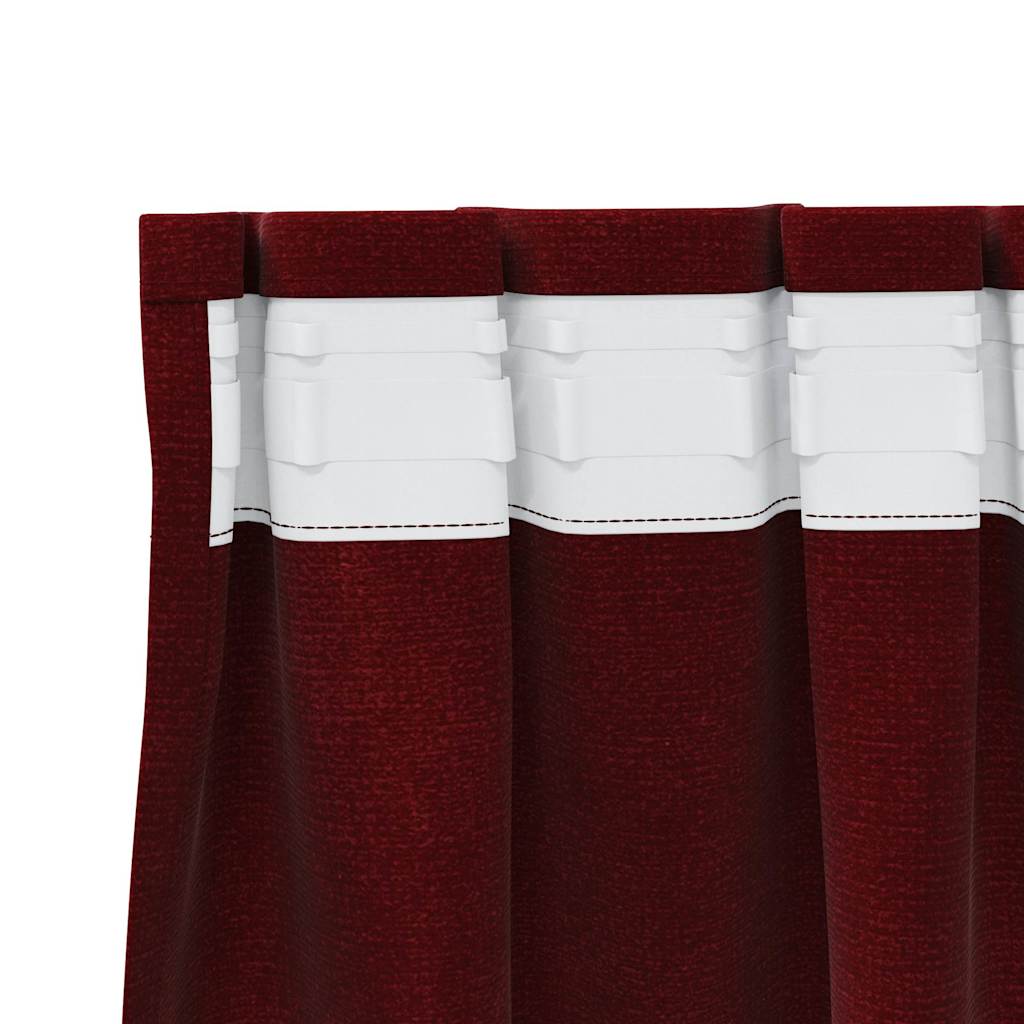 Zavjese za zamračivanje 2 pcs Vinska crvena 140 x 140 cm Baršun