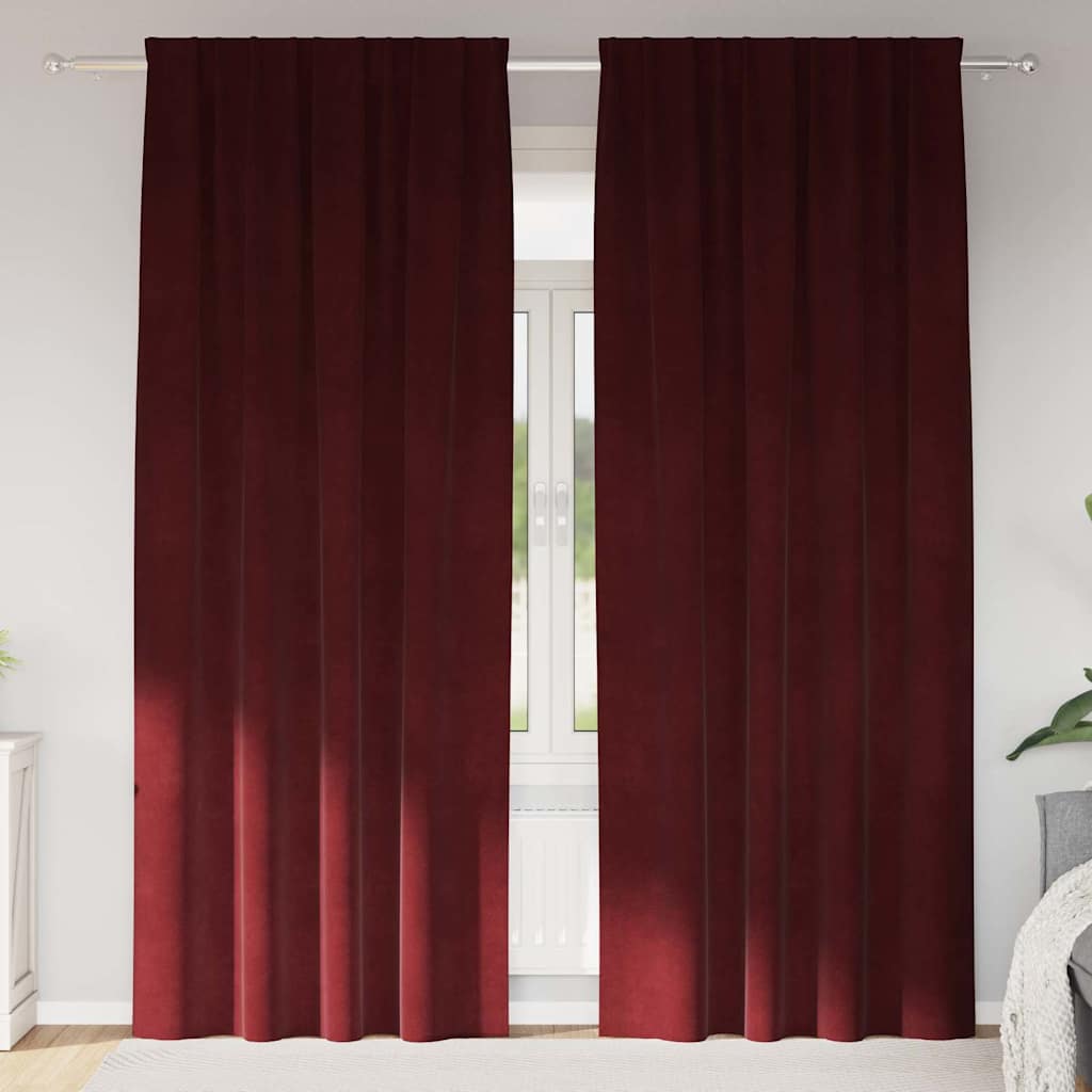 Zavjese za zamračivanje 2 pcs Vinska crvena 140 x 225 cm Baršun