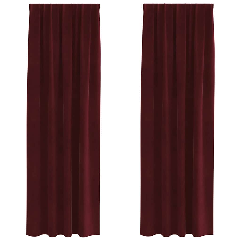 Zavjese za zamračivanje 2 pcs Vinska crvena 140 x 225 cm Baršun