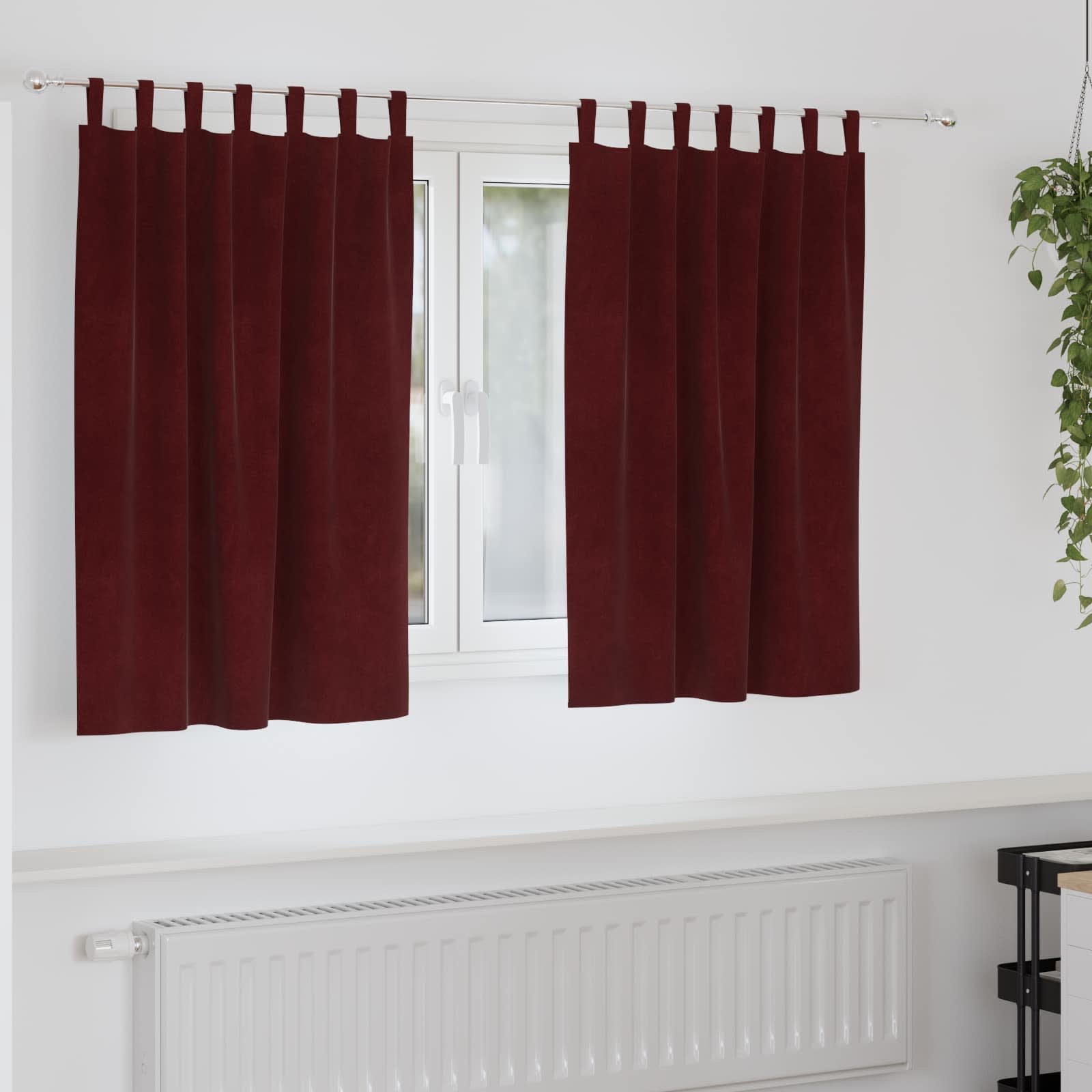 Zavjese za zamračivanje 2 pcs Vinska crvena 140 x 140 cm Baršun