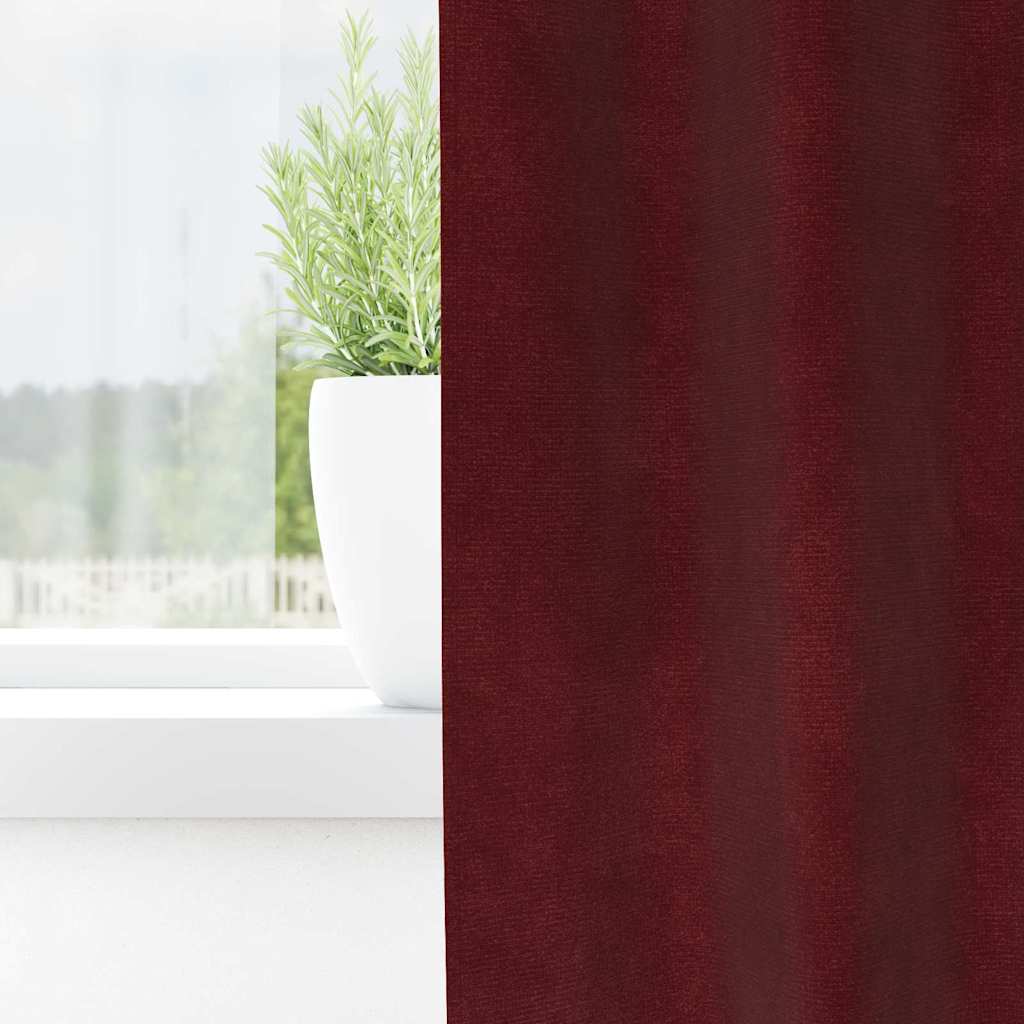 Zavjese za zamračivanje 2 pcs Vinska crvena 140 x 260 cm Baršun