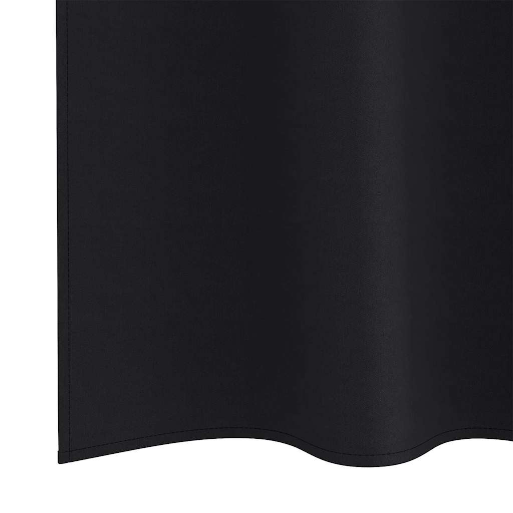 Zavjese za blackout s prstenovima 2 pcs Crna 225 x 140 cm