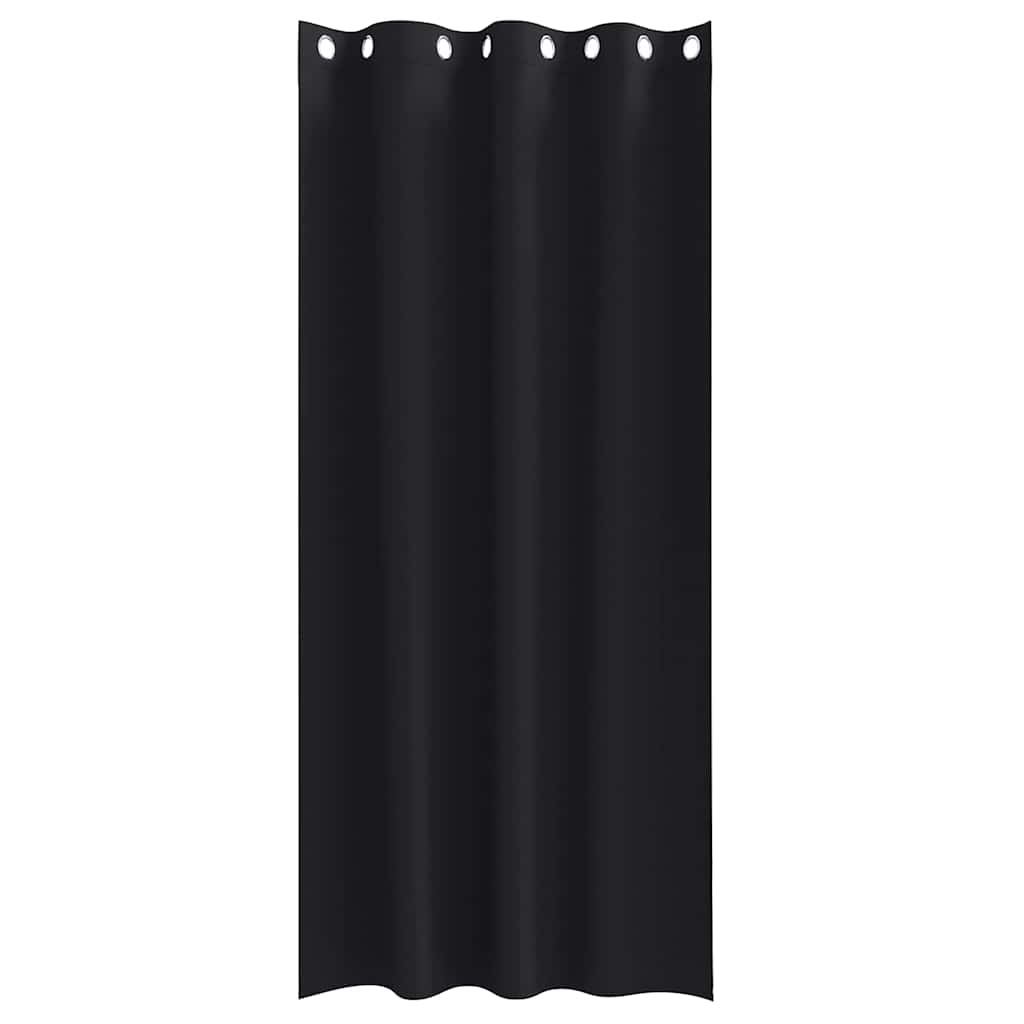 Zavjese za blackout s prstenovima 2 pcs Crna 225 x 140 cm
