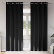 Zavjese za blackout s prstenovima 2 pcs Crna 245 x 140 cm