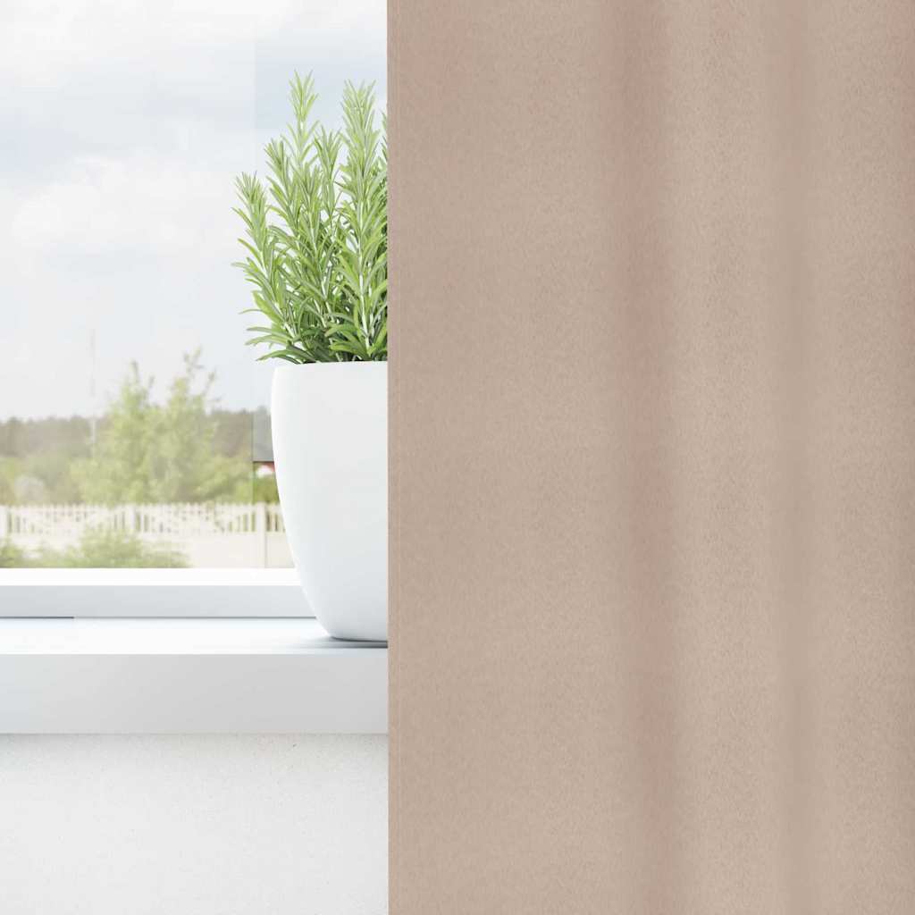 Zavjese za blackout s prstenovima 2 pcs Sivo-smeđa 175 x 140 cm