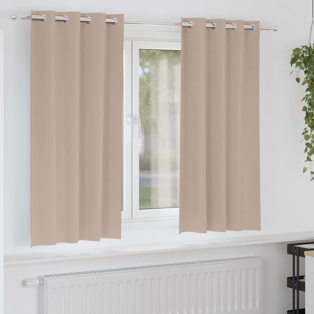 Zavjese za blackout s prstenovima 2 pcs Sivo-smeđa 175 x 140 cm