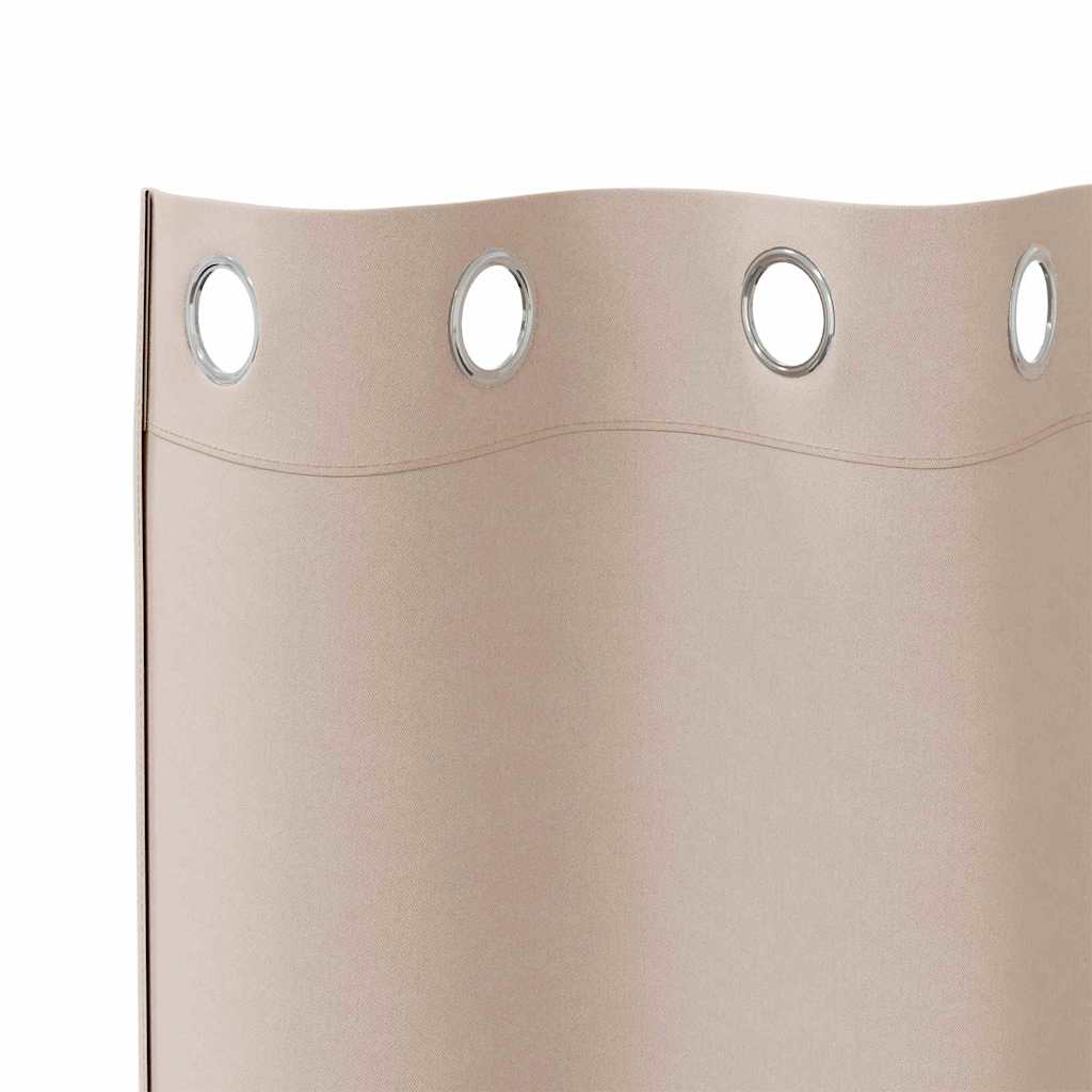 Zavjese za blackout s prstenovima 2 pcs Sivo-smeđa 225 x 140 cm