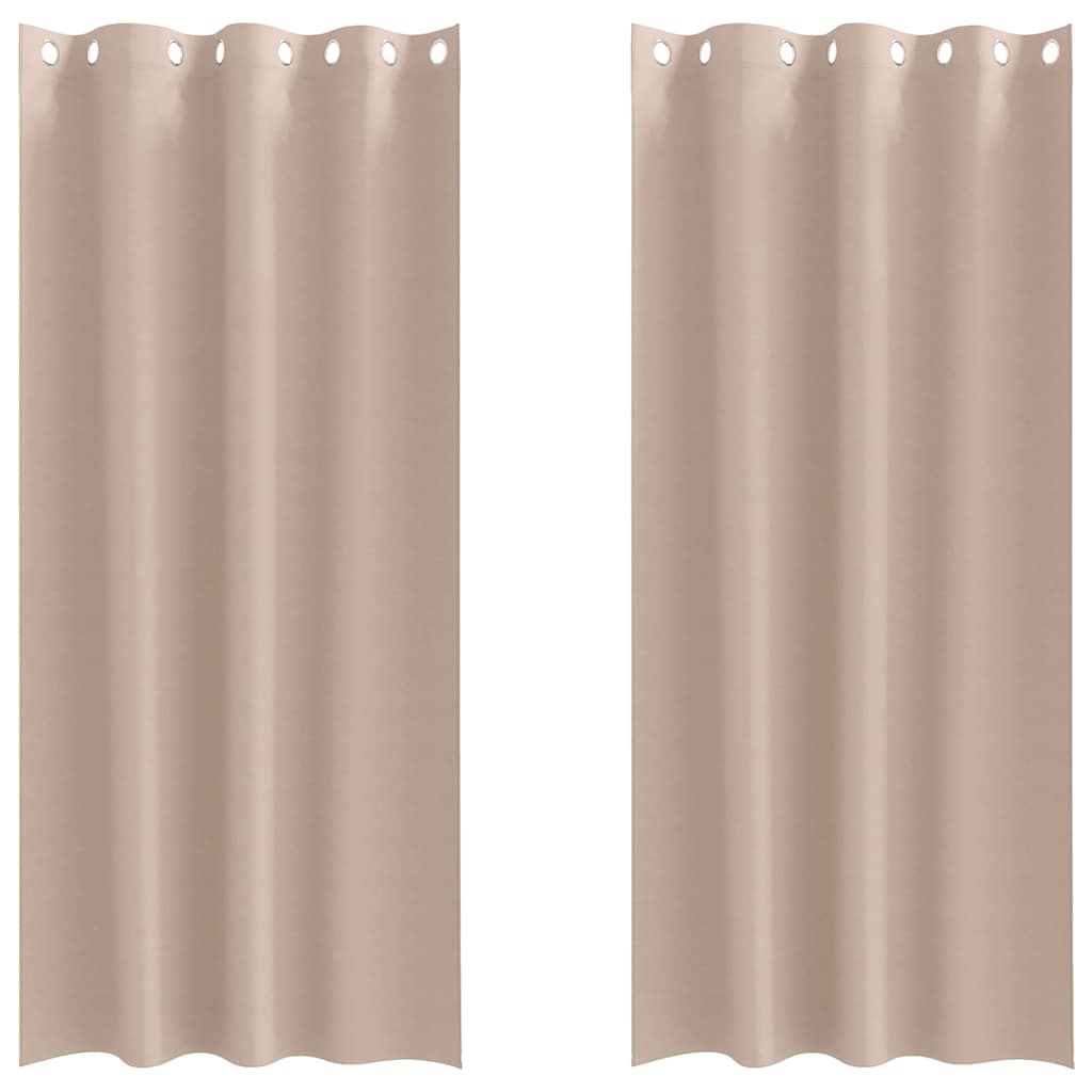 Zavjese za blackout s prstenovima 2 pcs Sivo-smeđa 260 x 140 cm