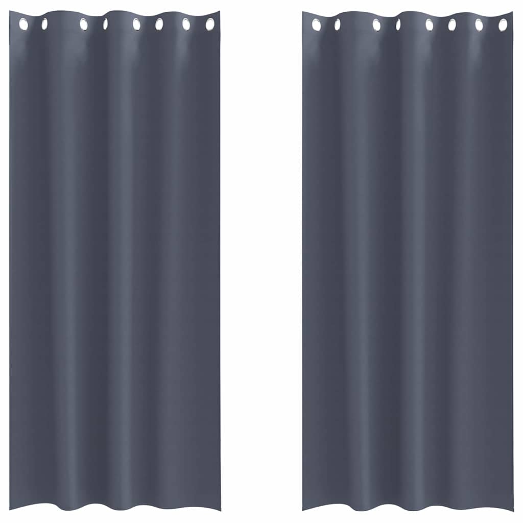 Zavjese za blackout s prstenovima 2 pcs Antracit 225 x 140 cm