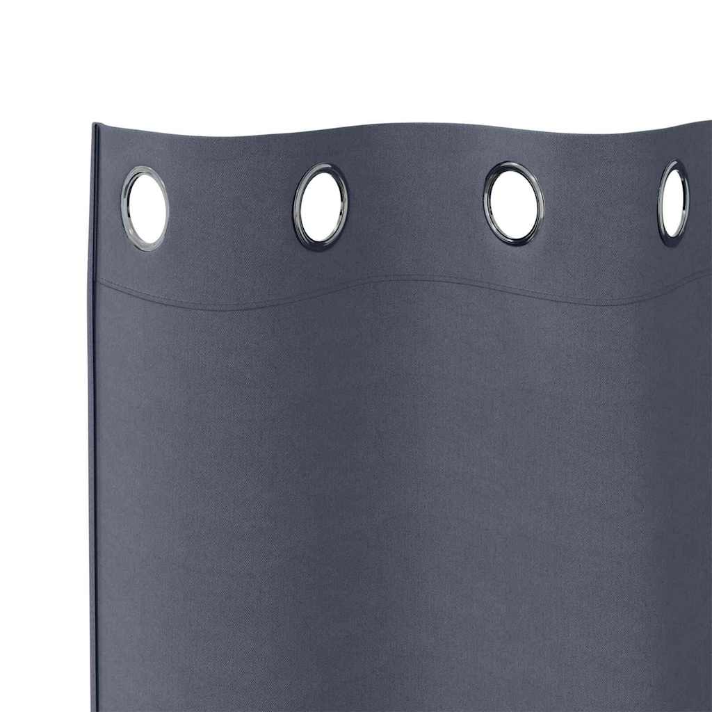 Zavjese za blackout s prstenovima 2 pcs Antracit 260 x 140 cm