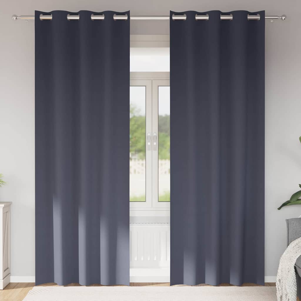 Zavjese za blackout s prstenovima 2 pcs Antracit 260 x 140 cm
