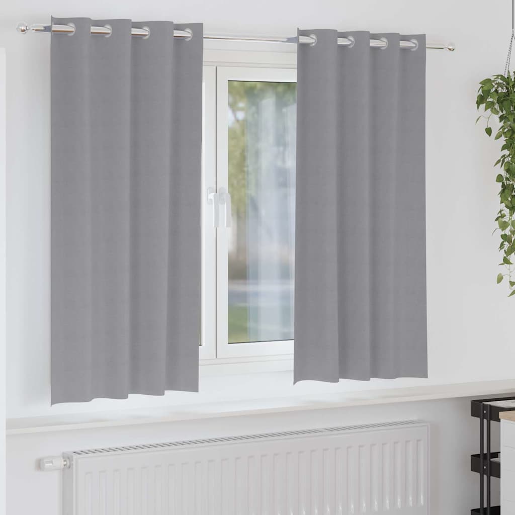 Zavjese za blackout s prstenovima 2 pcs Svijetlo siva
