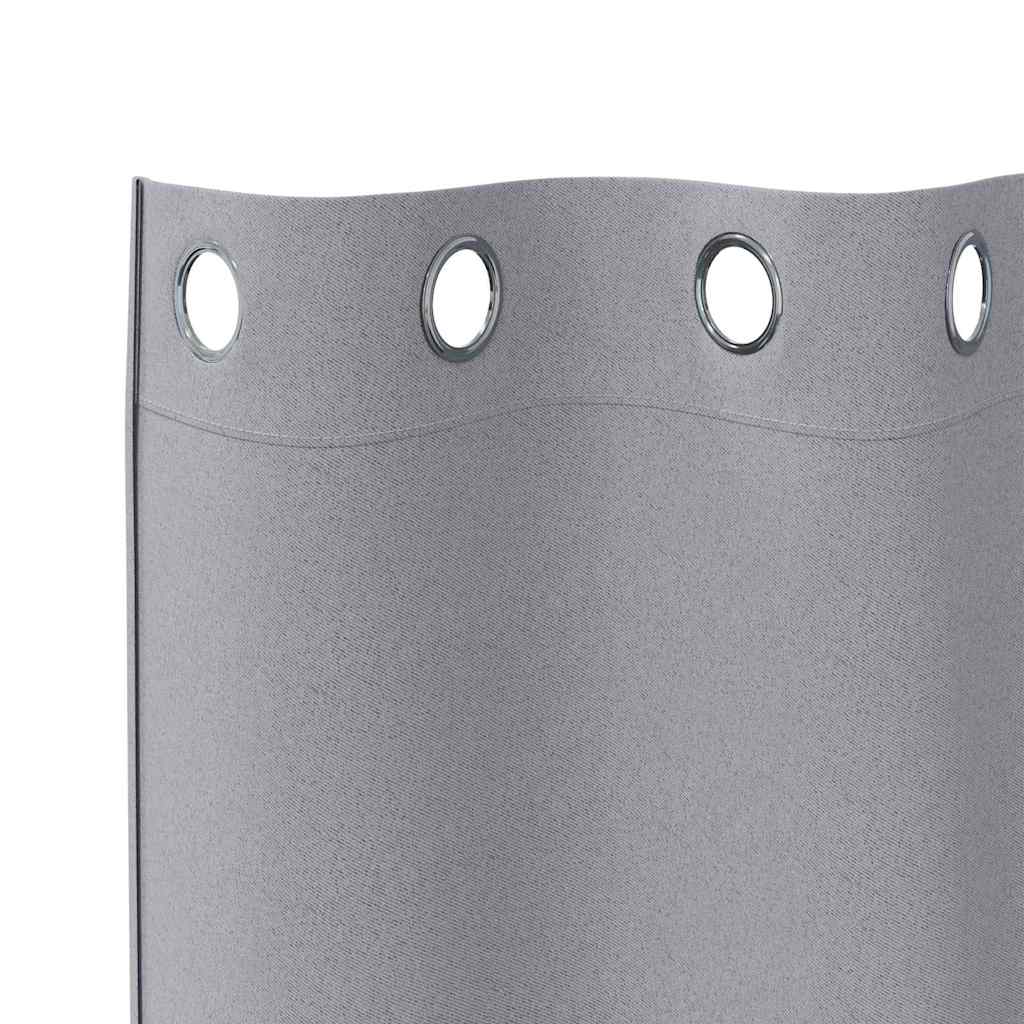 Zavjese za blackout s prstenovima 2 pcs Svijetlo siva