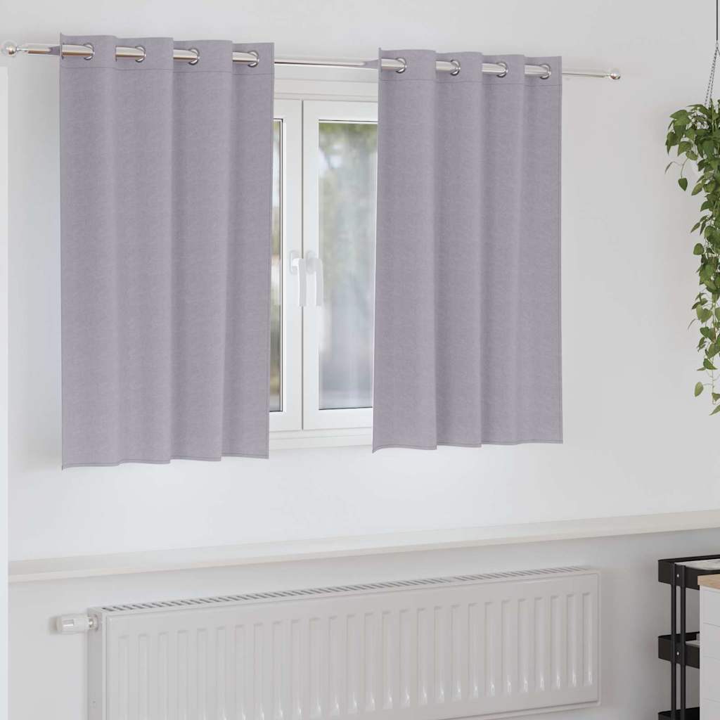 Zavjese za blackout s prstenovima 2 pcs Metalna Siva