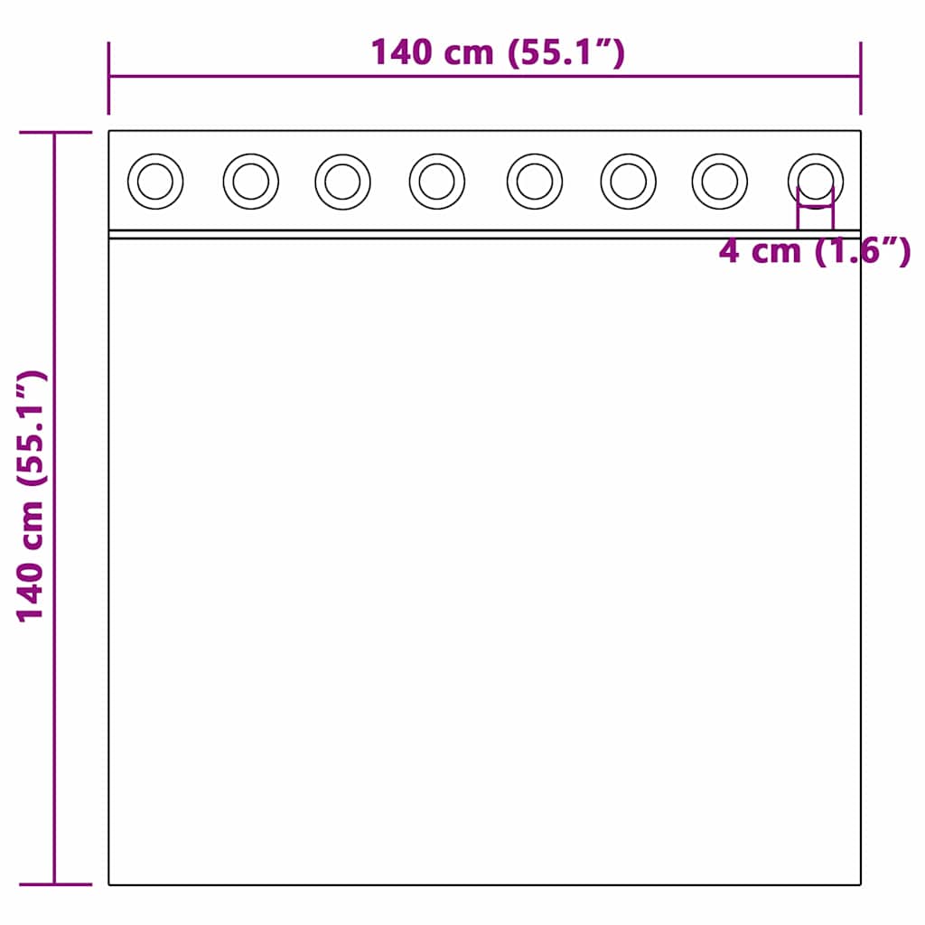 Zavjese za blackout s prstenovima 2 pcs Svijetlosmeđa