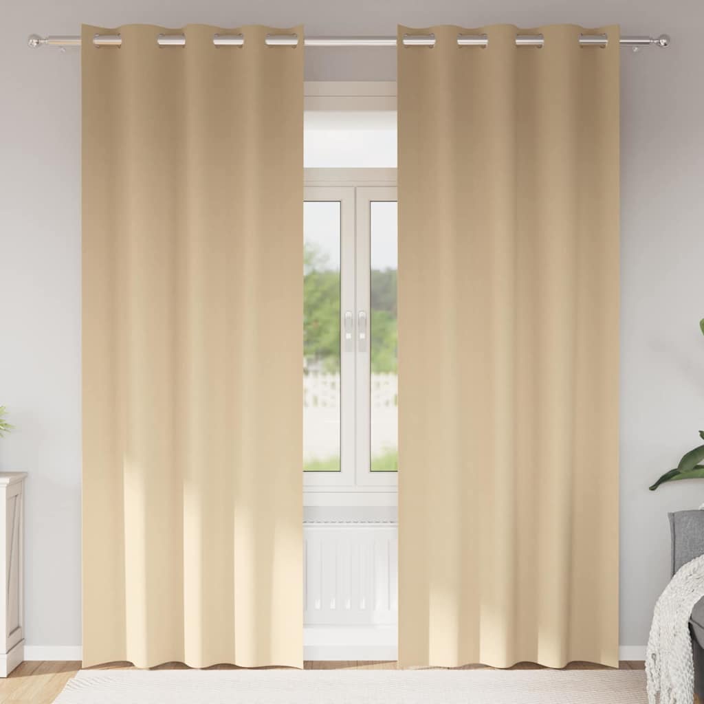 Zavjese za blackout s prstenovima 2 pcs Krema 260 x 140 cm