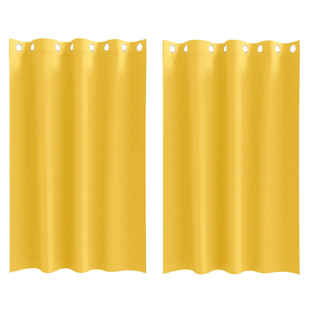 Zavjese za blackout s prstenovima 2 pcs Žuta 175 x 140 cm