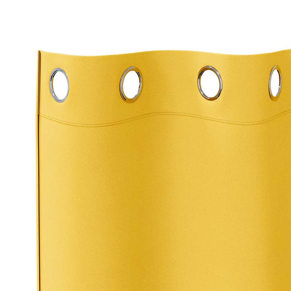 Zavjese za blackout s prstenovima 2 pcs Žuta 225 x 140 cm
