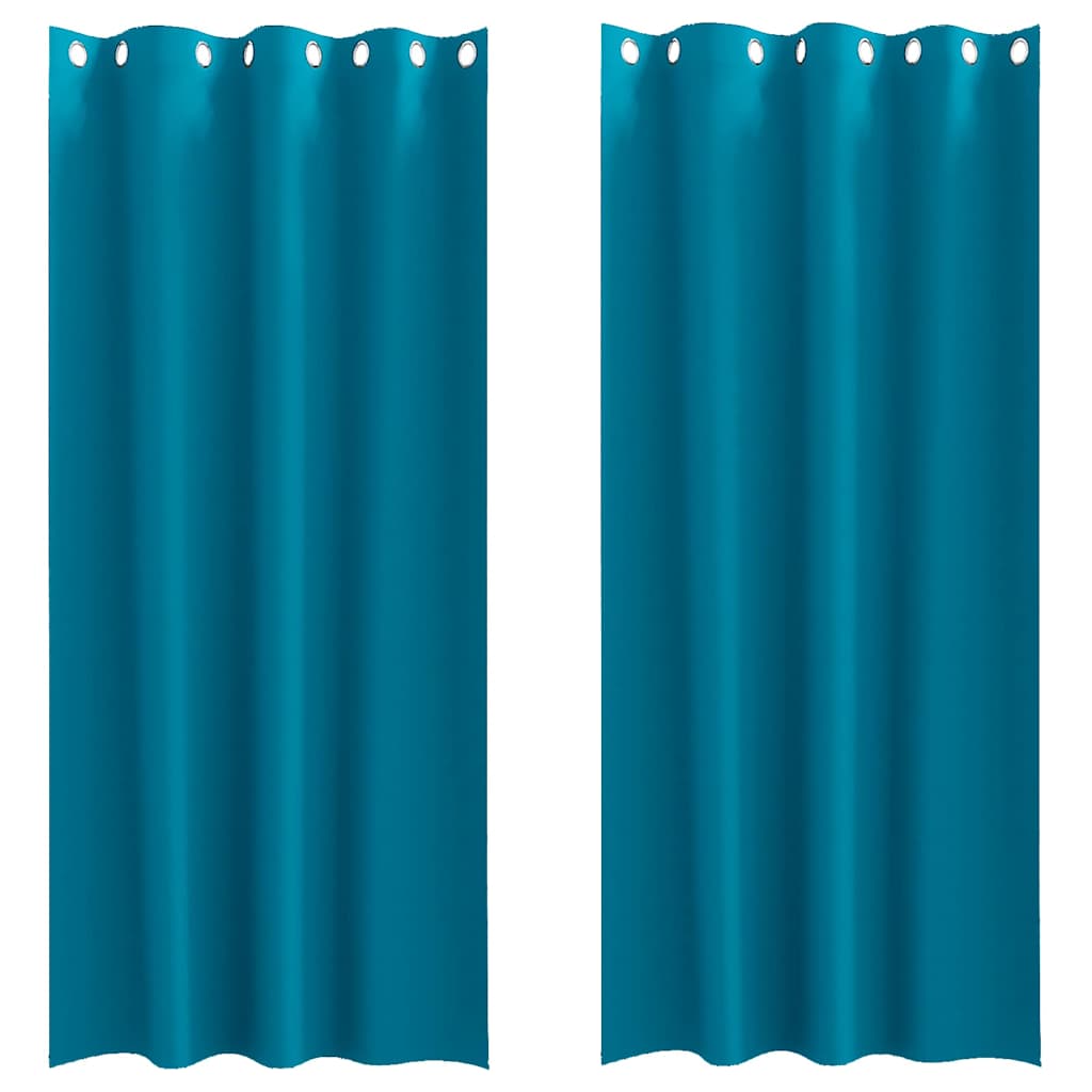 Zavjese za blackout s prstenovima 2 pcs Tirkizna 245 x 140 cm