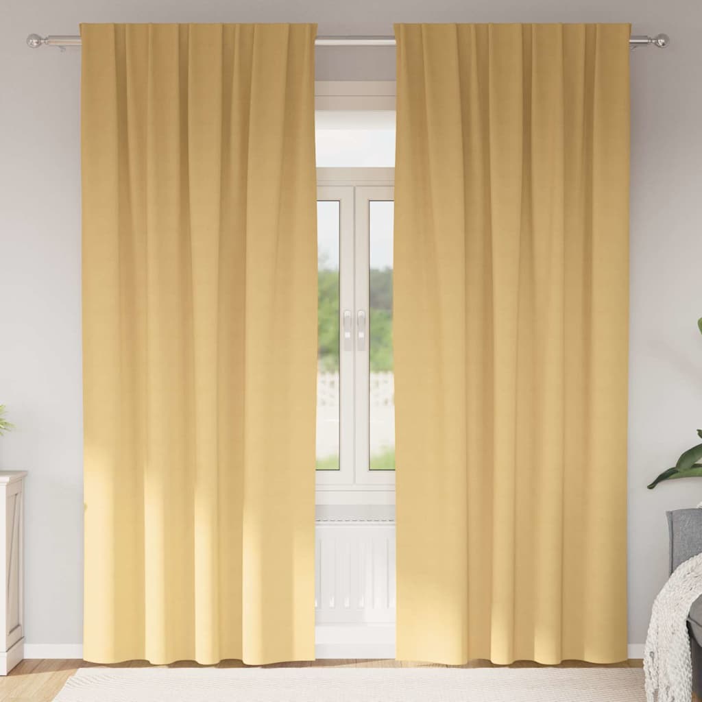 Zavjese za blackout s prstenovima 2 pcs Bež 225 x 140 cm