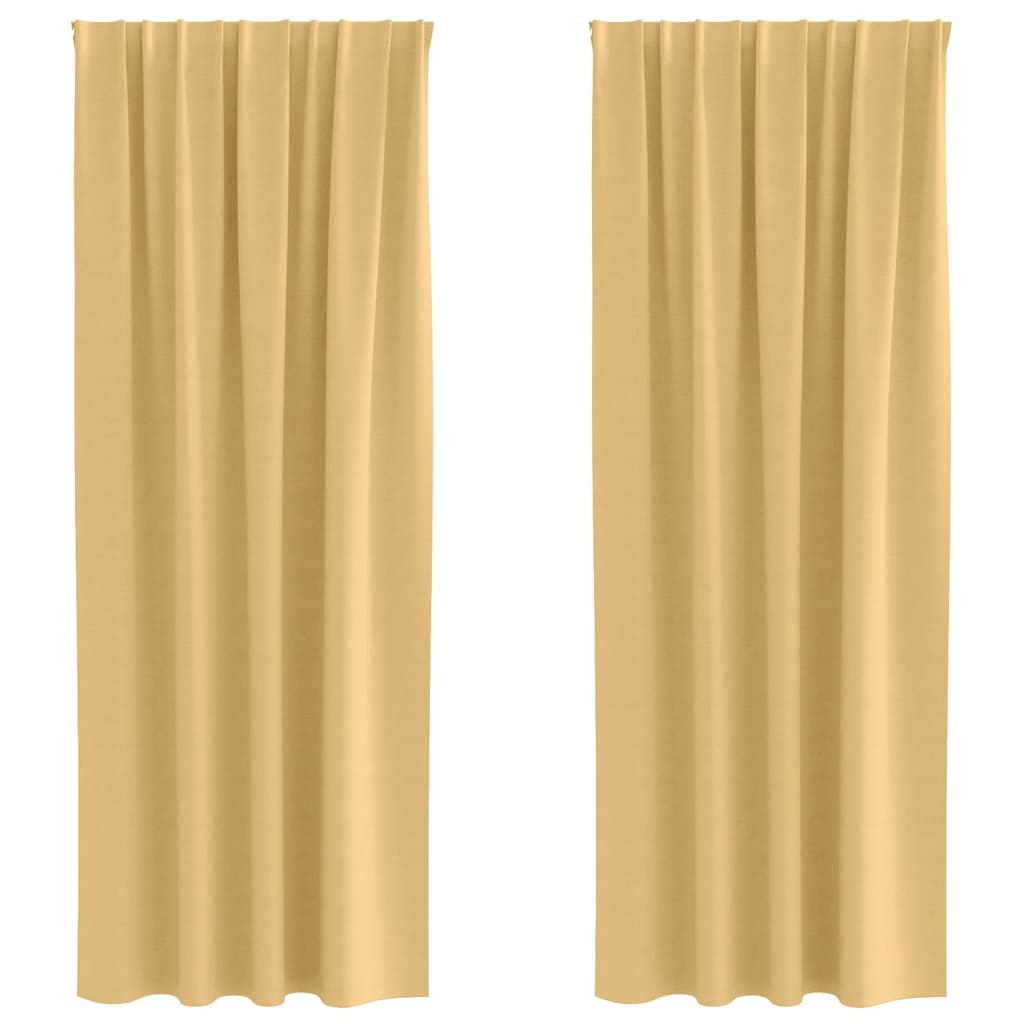 Zavjese za blackout s prstenovima 2 pcs Bež 225 x 140 cm