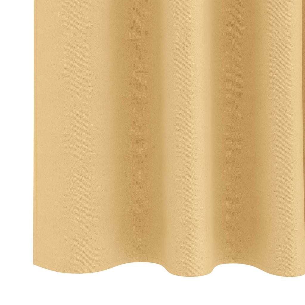 Zavjese za blackout s prstenovima 2 pcs Bež 260 x 140 cm