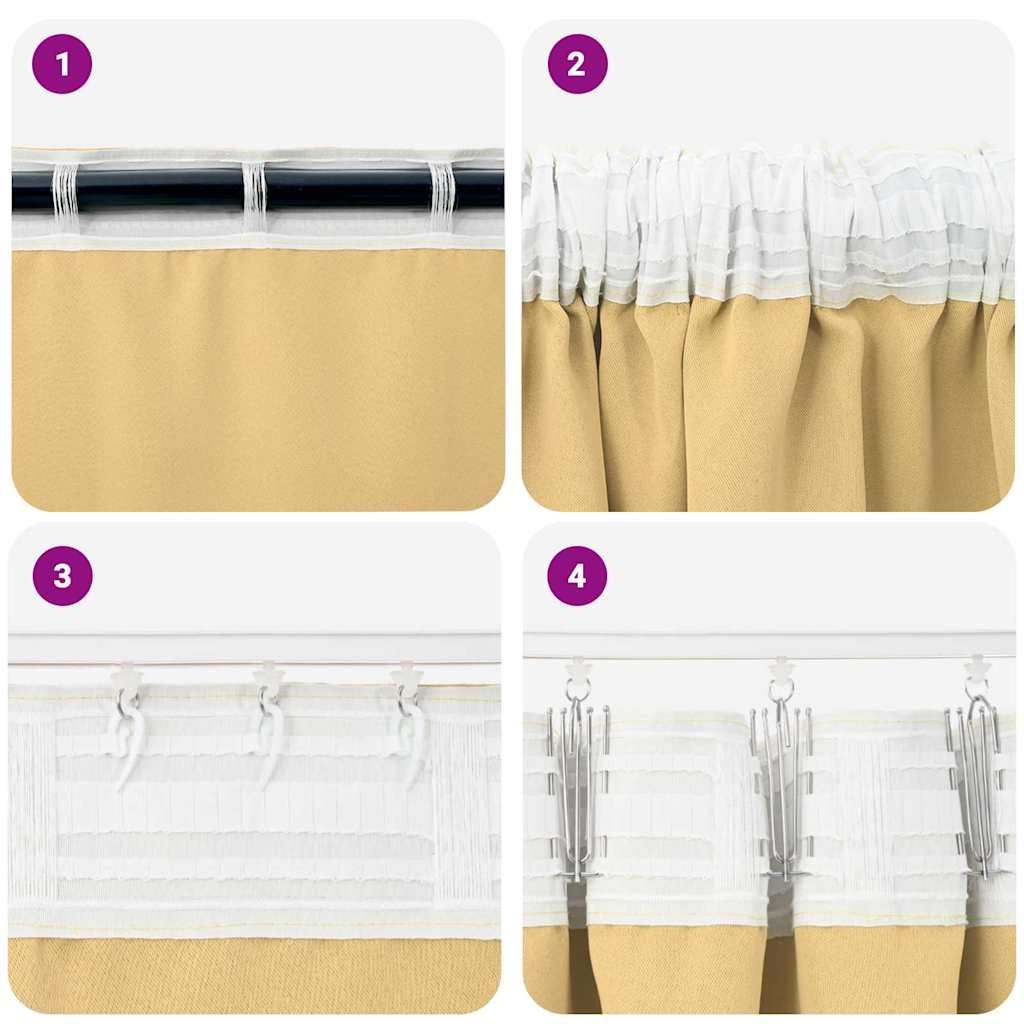 Zavjese za blackout s prstenovima 2 pcs Bež 260 x 140 cm