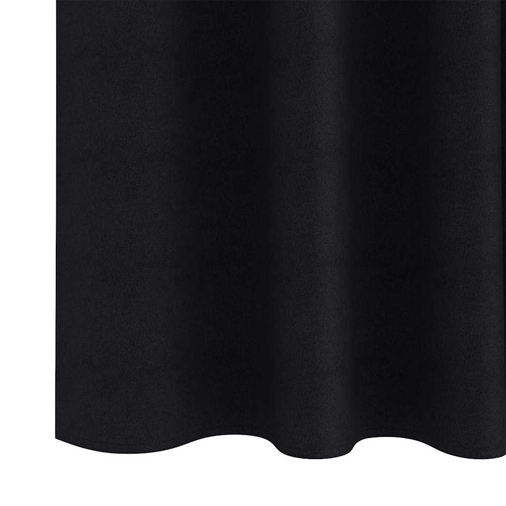 Zavjese za blackout s prstenovima 2 pcs Crna 140 x 140 cm