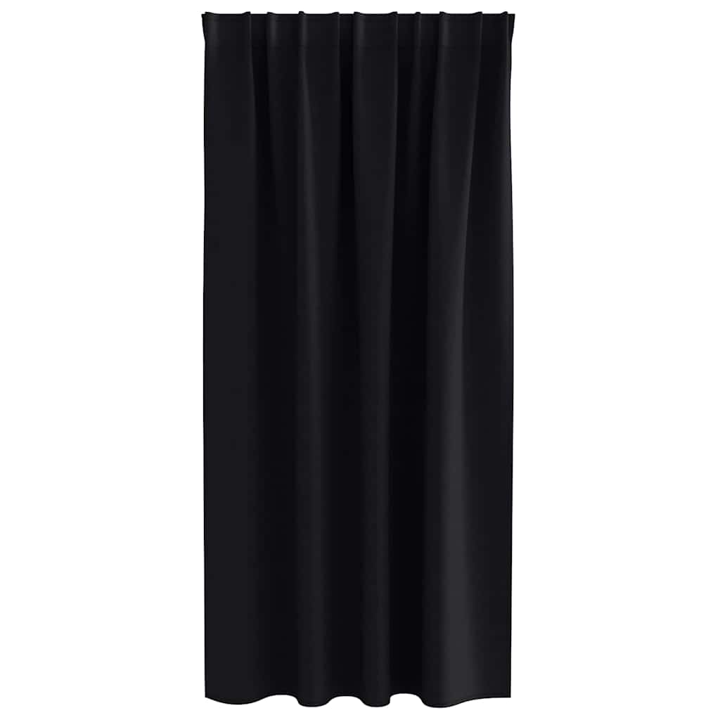 Zavjese za blackout s prstenovima 2 pcs Crna 175 x 140 cm