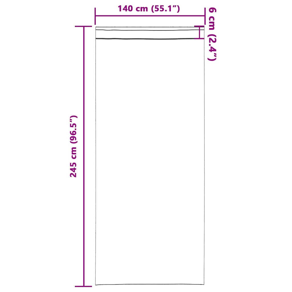 Zavjese za blackout s prstenovima 2 pcs Crna 245 x 140 cm
