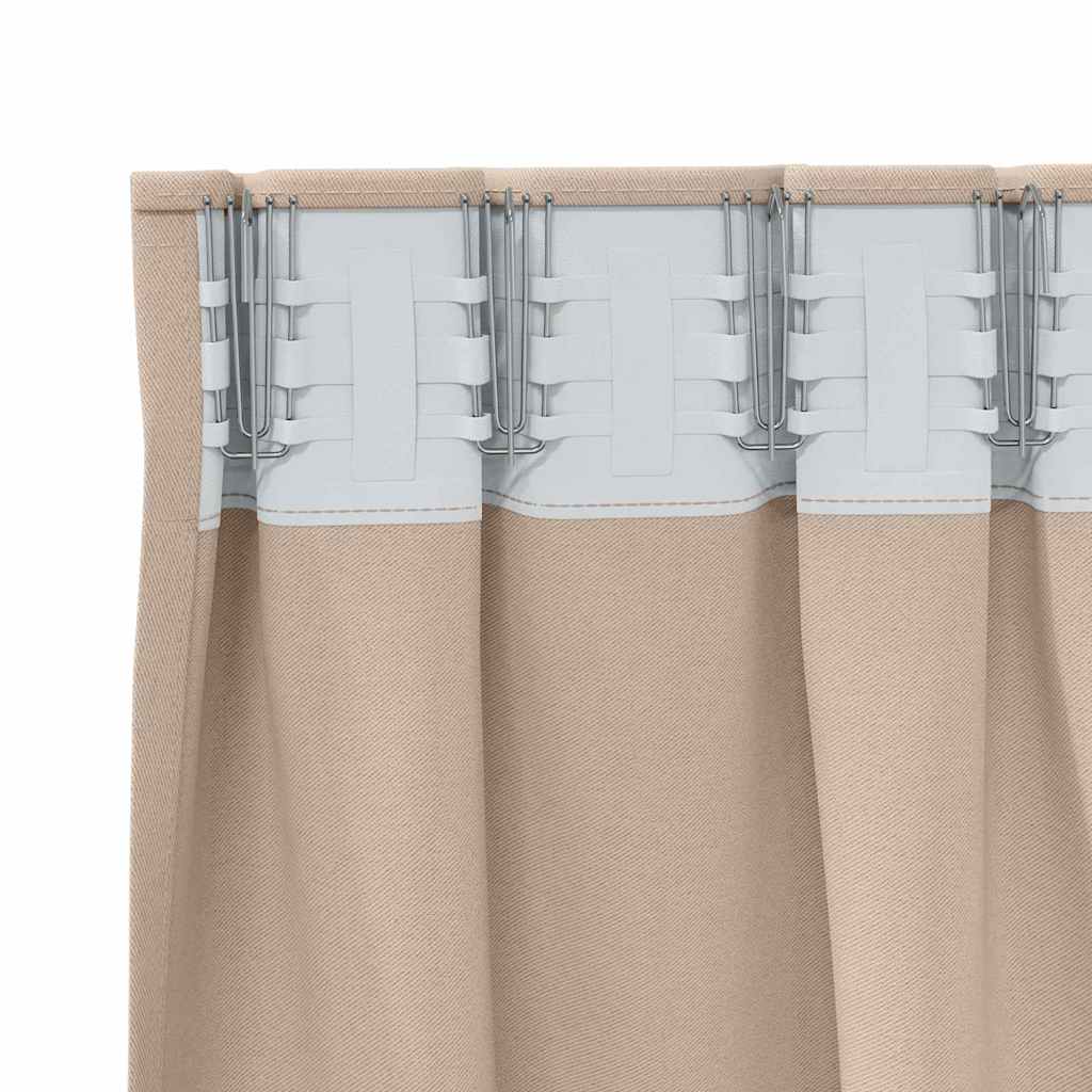 Zavjese za blackout s prstenovima 2 pcs Sivo-smeđa 140 x 140 cm