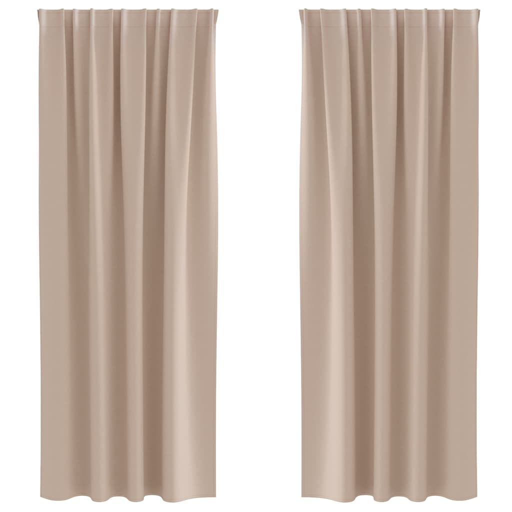 Zavjese za blackout s prstenovima 2 pcs Sivo-smeđa 245 x 140 cm