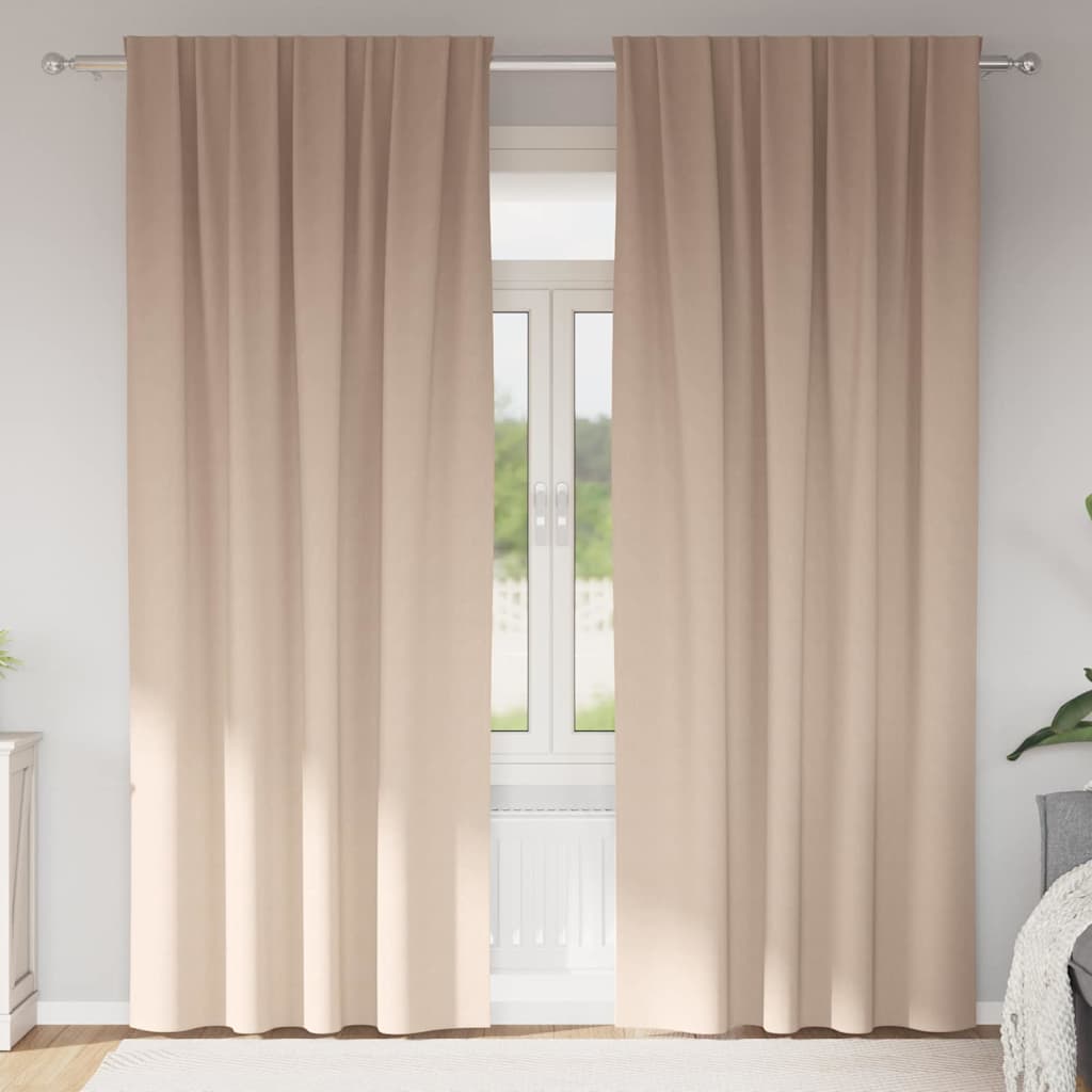 Zavjese za blackout s prstenovima 2 pcs Sivo-smeđa 260 x 140 cm