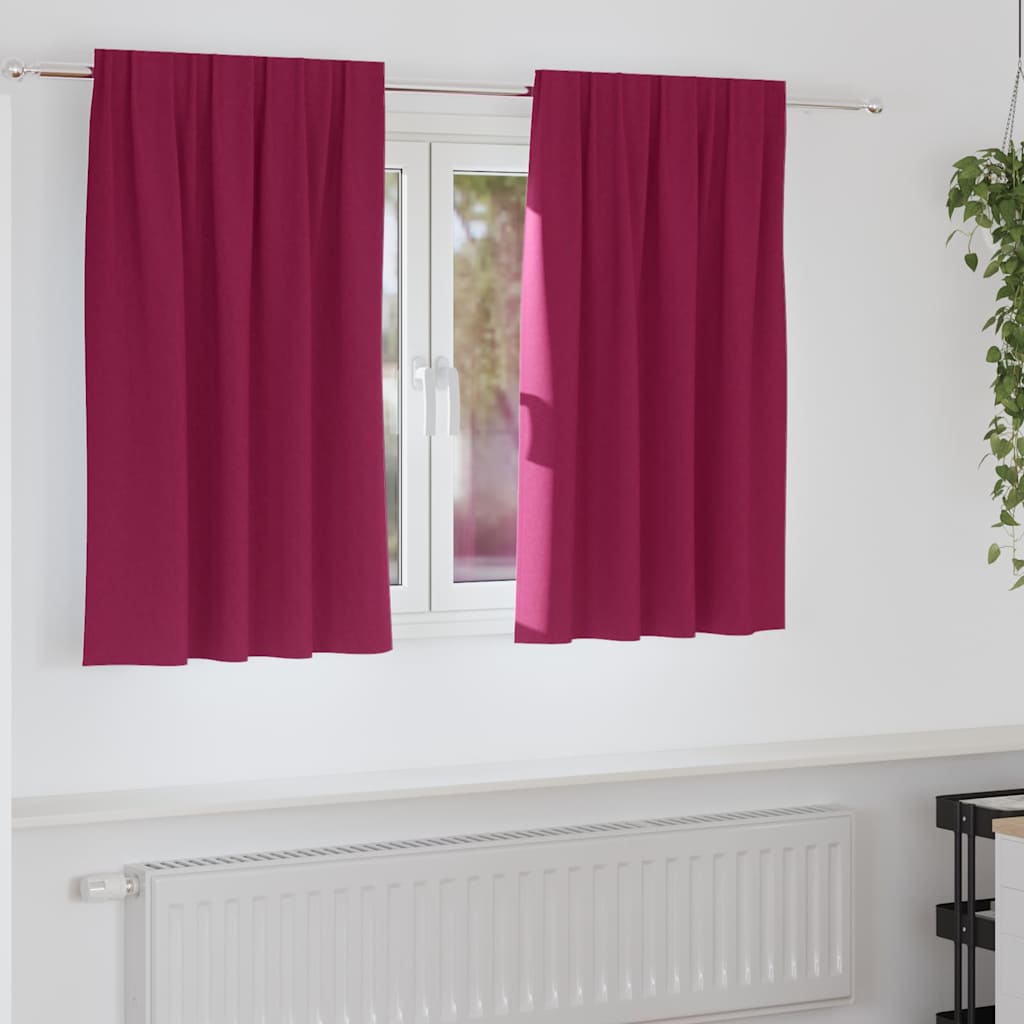 Zavjese za blackout s prstenovima 2 pcs Vinska crvena