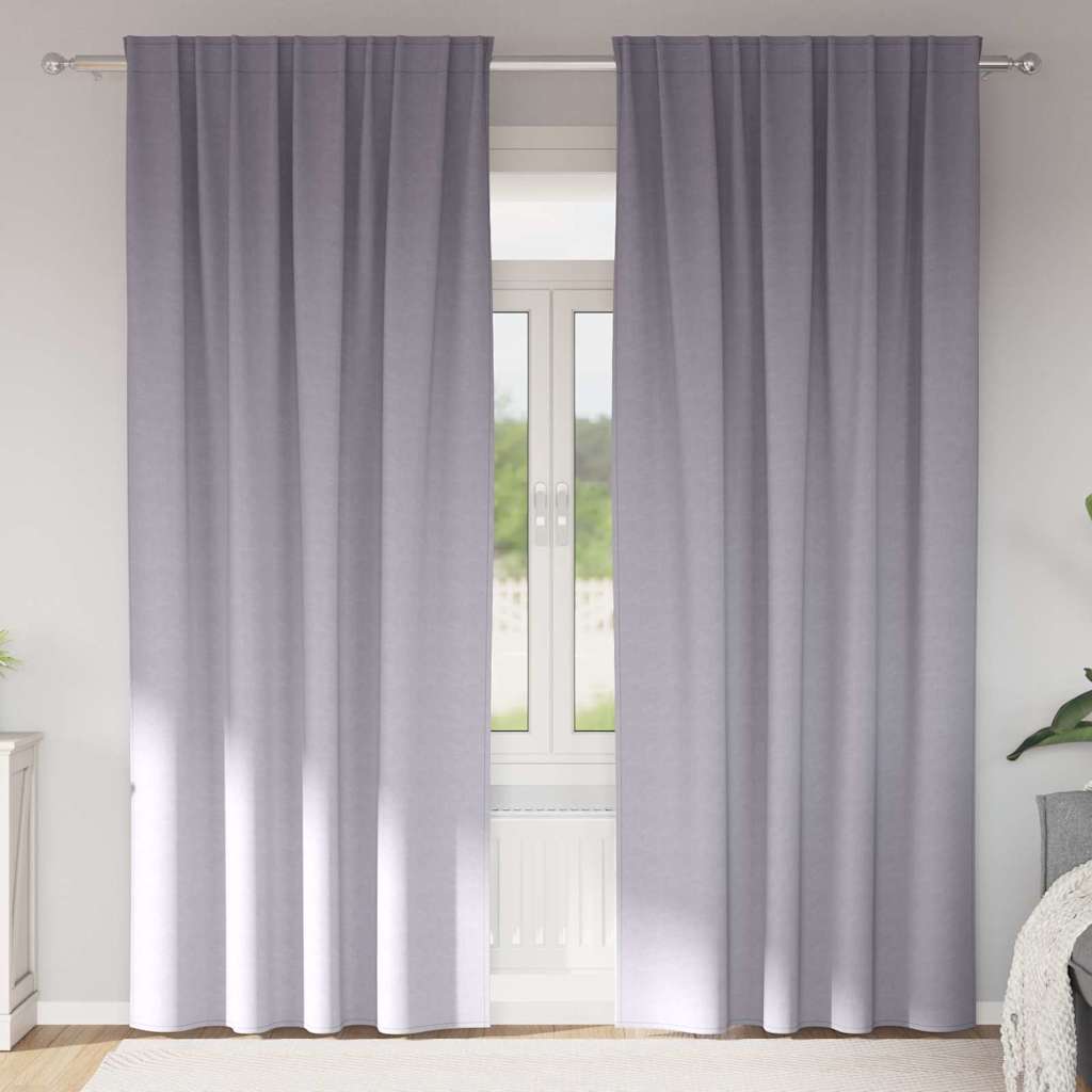 Zavjese za blackout s prstenovima 2 pcs Metalna Siva