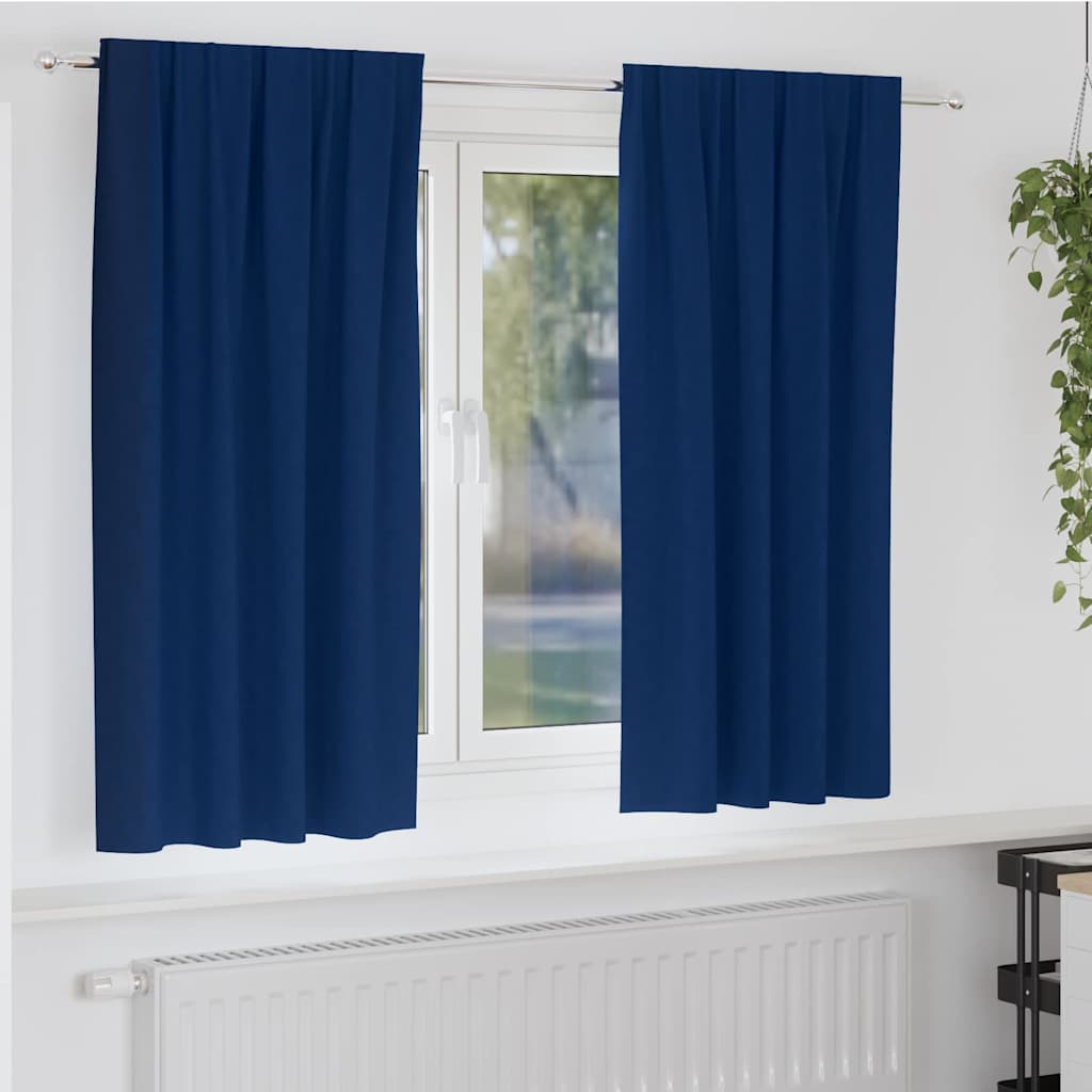 Zavjese za blackout s prstenovima 2 pcs Tamno plava