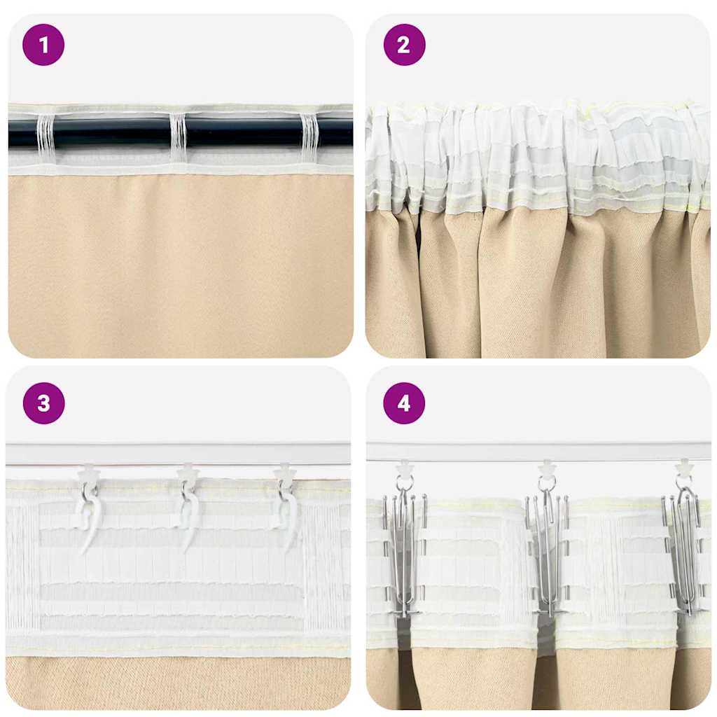 Zavjese za blackout s prstenovima 2 pcs Krema 140 x 140 cm