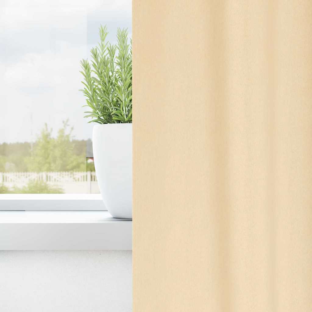 Zavjese za blackout s prstenovima 2 pcs Krema 140 x 140 cm