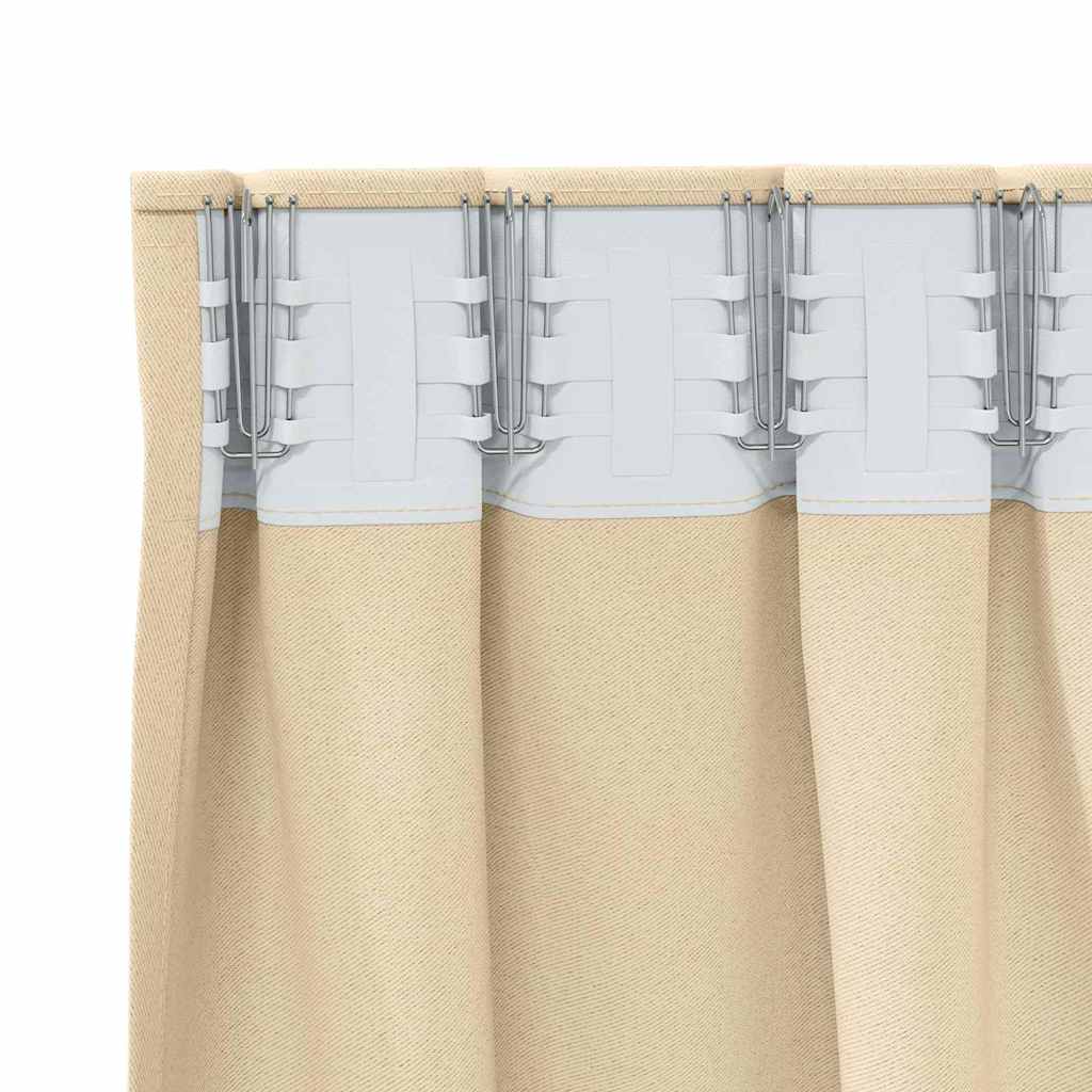 Zavjese za blackout s prstenovima 2 pcs Krema 225 x 140 cm