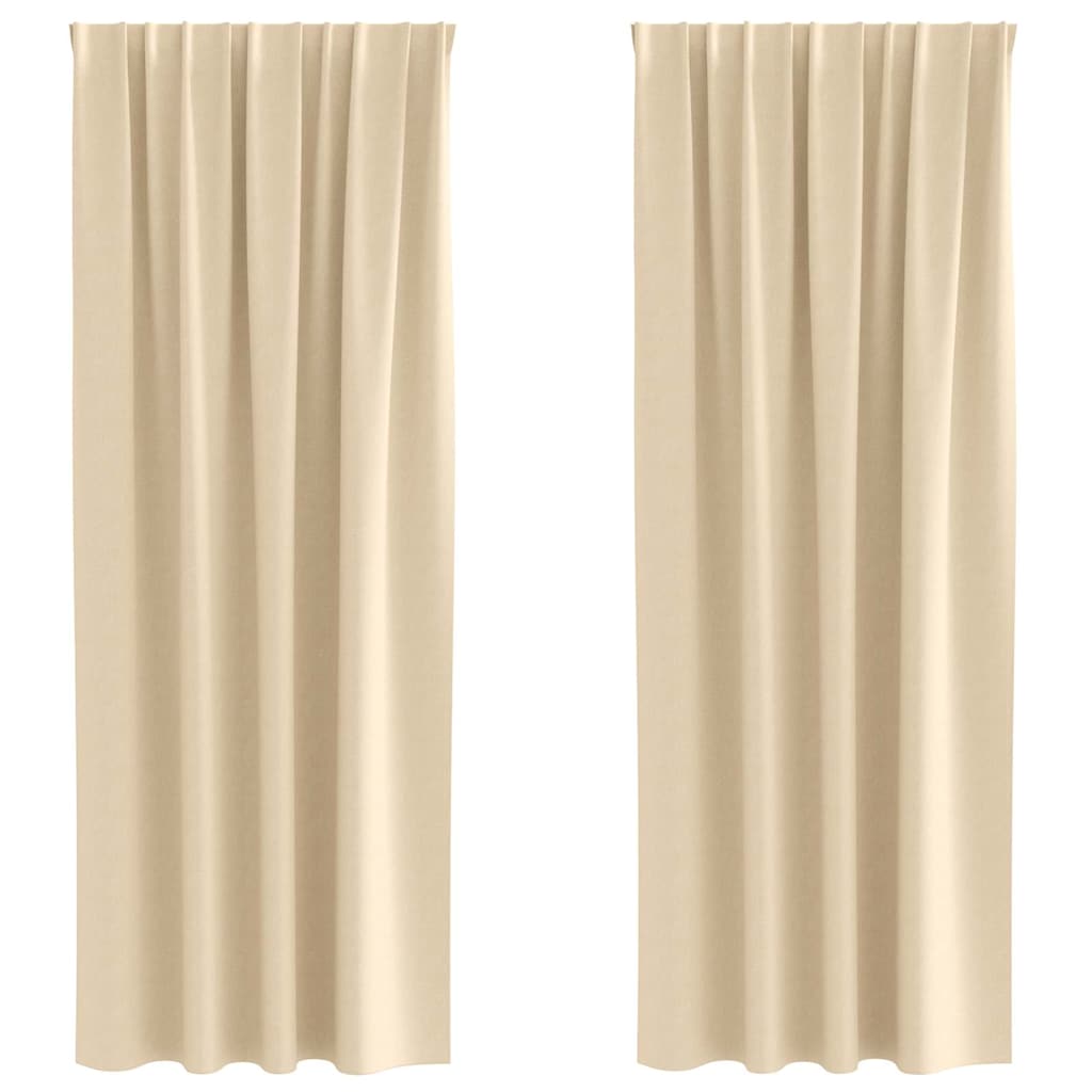 Zavjese za blackout s prstenovima 2 pcs Krema 245 x 140 cm