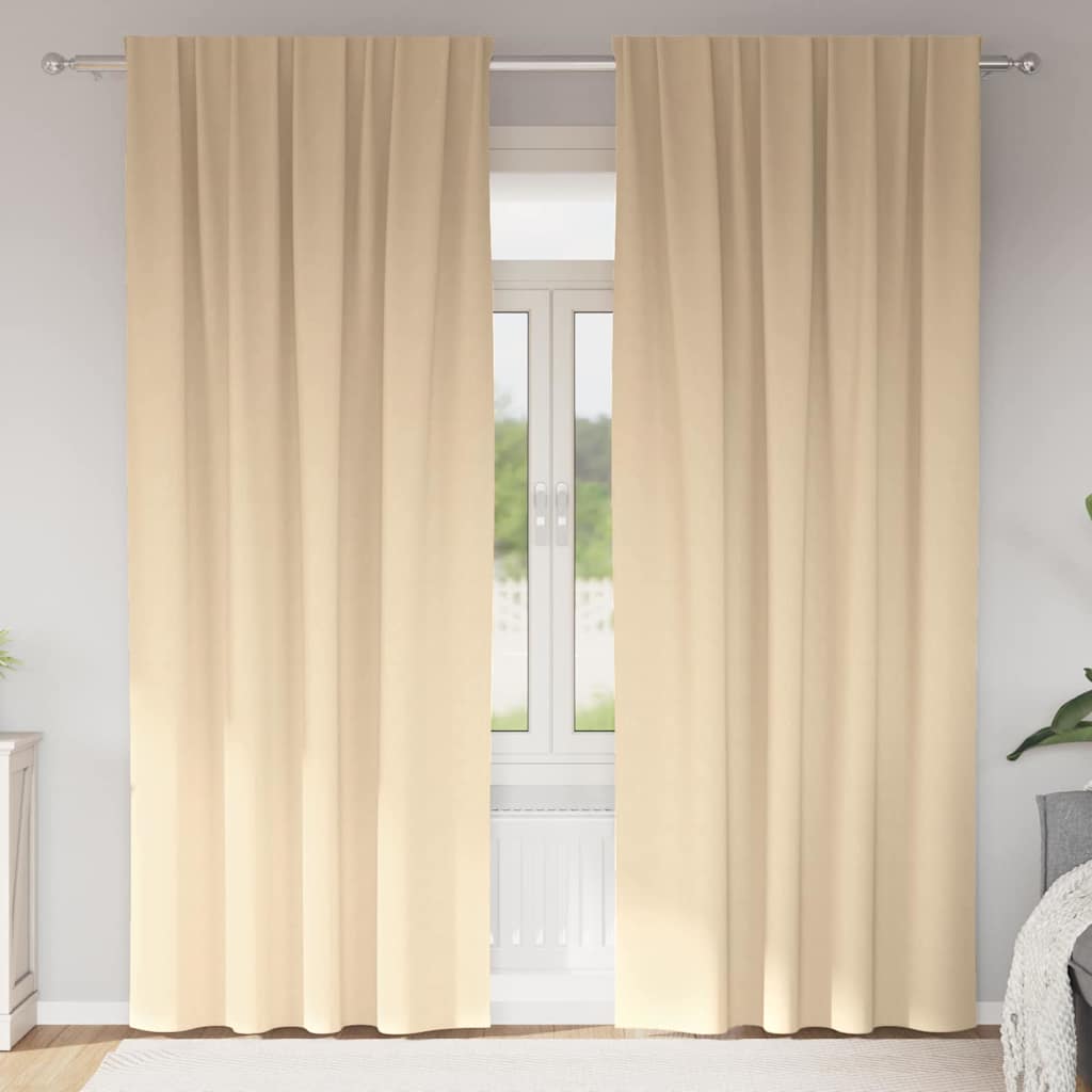 Zavjese za blackout s prstenovima 2 pcs Krema 260 x 140 cm