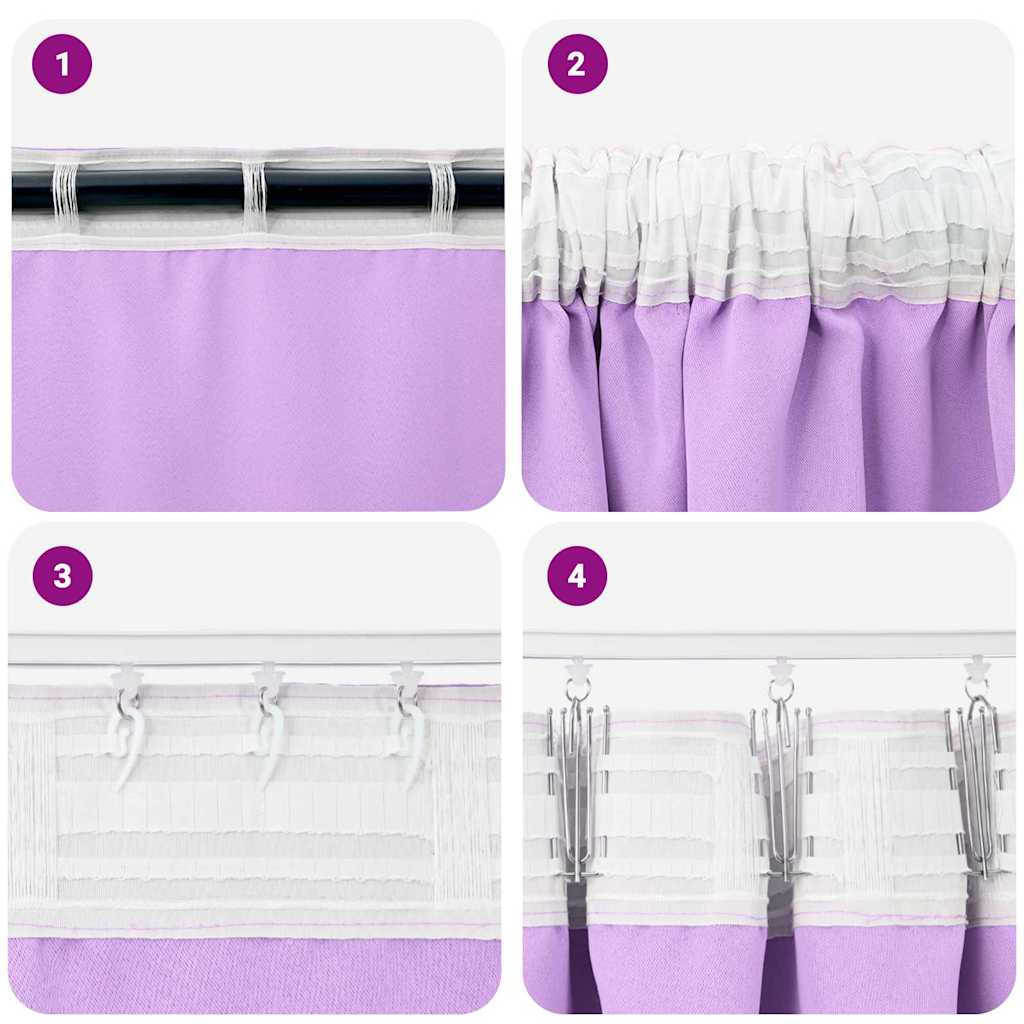 Zavjese za blackout s prstenovima 2 pcs Ljubičasta 225 x 140 cm