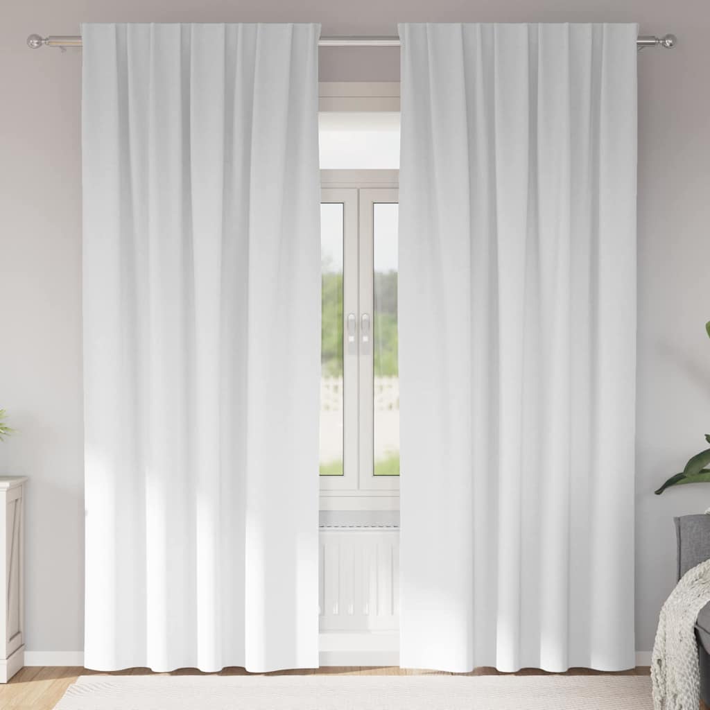 Zavjese za blackout s prstenovima 2 pcs Bjela svijetla
