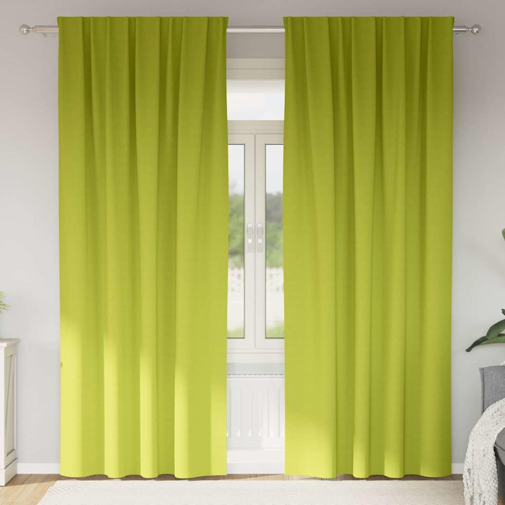 Zavjese za blackout s prstenovima 2 pcs Zelena 245 x 140 cm