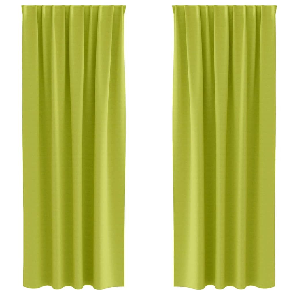Zavjese za blackout s prstenovima 2 pcs Zelena 245 x 140 cm
