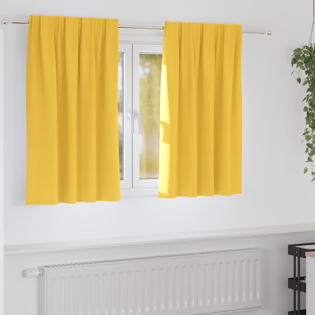 Zavjese za blackout s prstenovima 2 pcs Žuta 140 x 140 cm