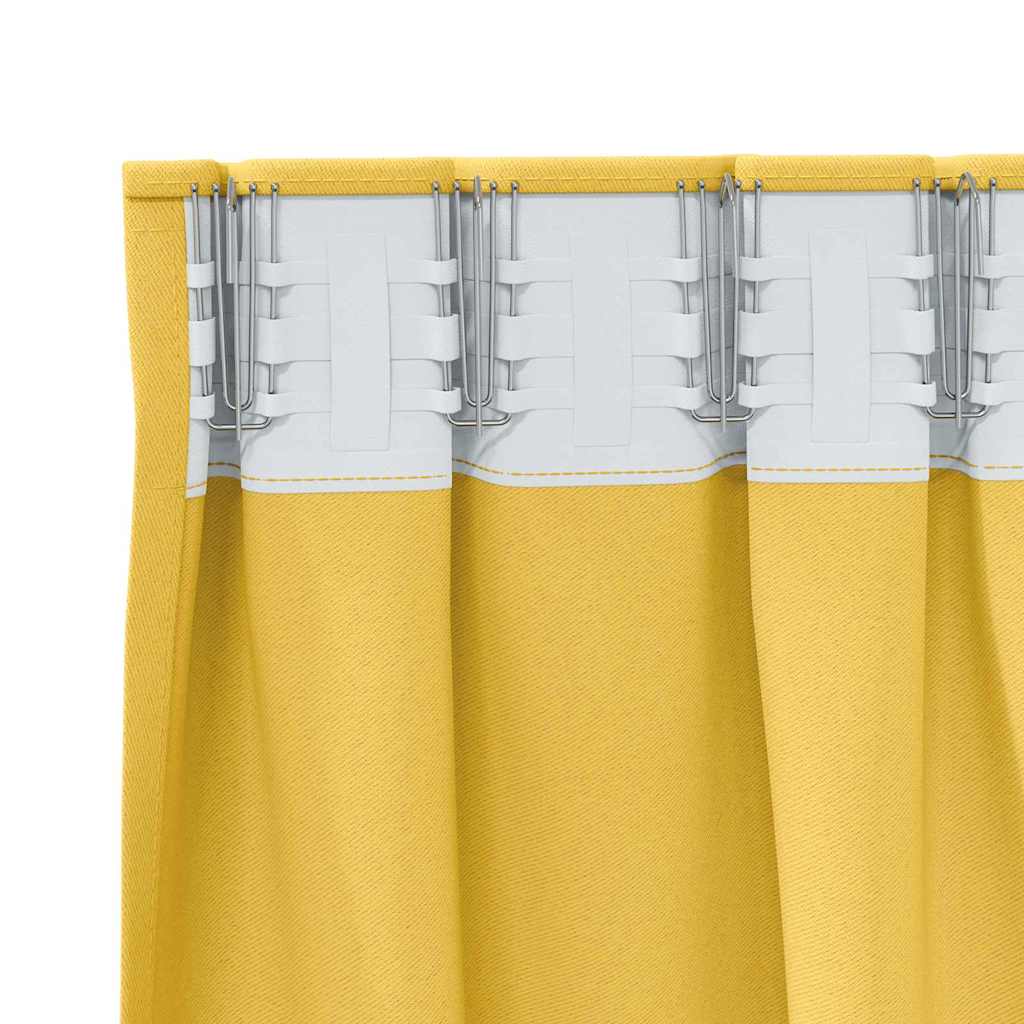 Zavjese za blackout s prstenovima 2 pcs Žuta 225 x 140 cm
