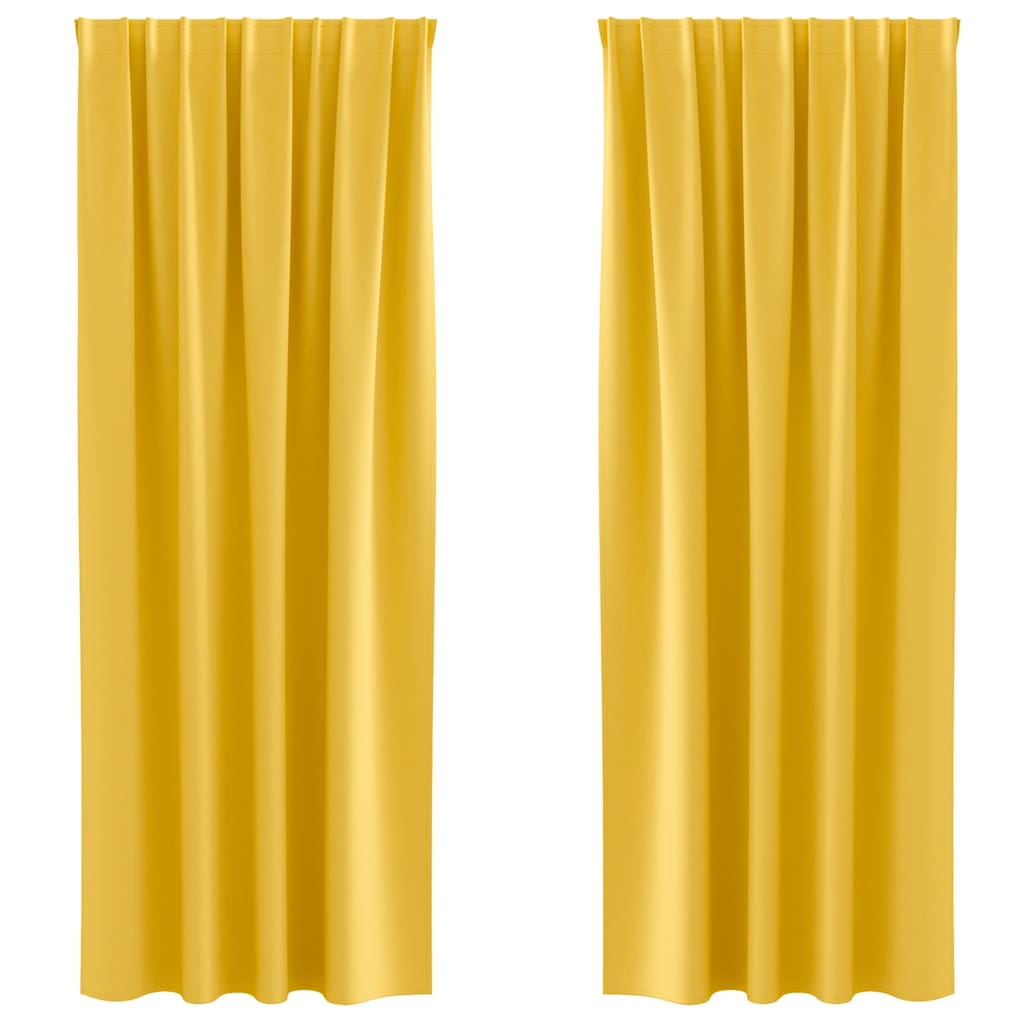Zavjese za blackout s prstenovima 2 pcs Žuta 260 x 140 cm
